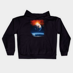 Fantasy Earth Space Planets Universe Kids Hoodie